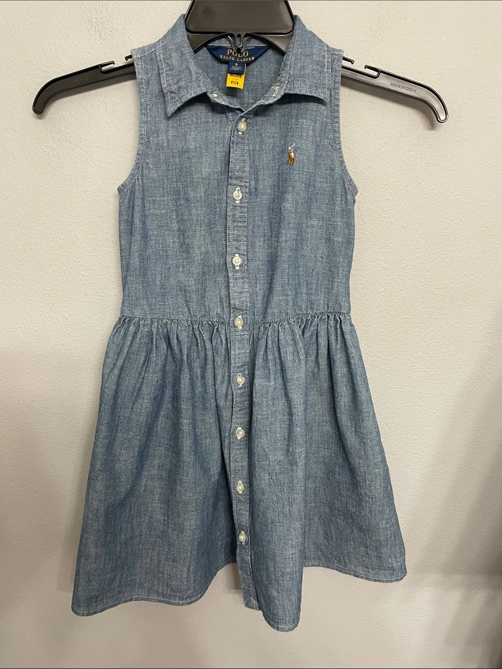 Polo by Ralph Lauren Light Blue Sleeveless Chambray Dress 6